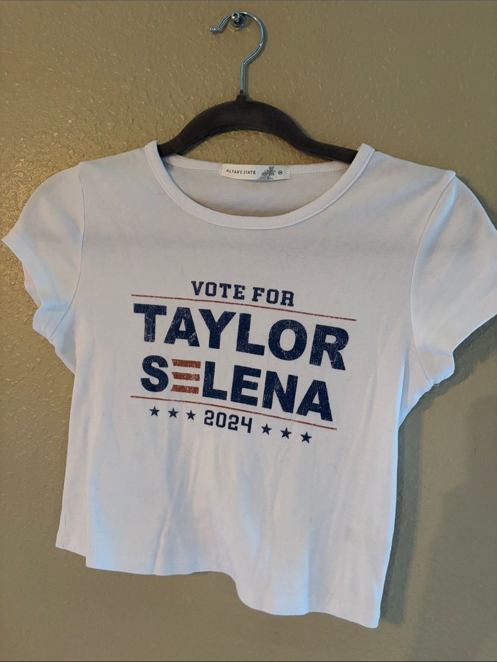 Altar'd State White ‘Vote for Taylor Selena 2024' Graphic Tee